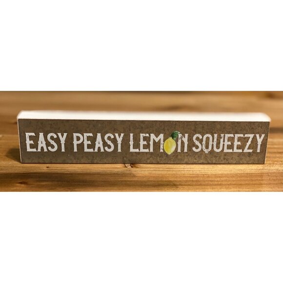 EASY PEASY LEMON SQUEEZY farmhouse lemon sign lemon decoration lemon tiered tray - Picture 2 of 6